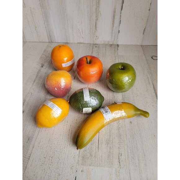 Country Market artificial realistic fruit banana lemon Apple orange lime Peach s - Picture 10 of 13